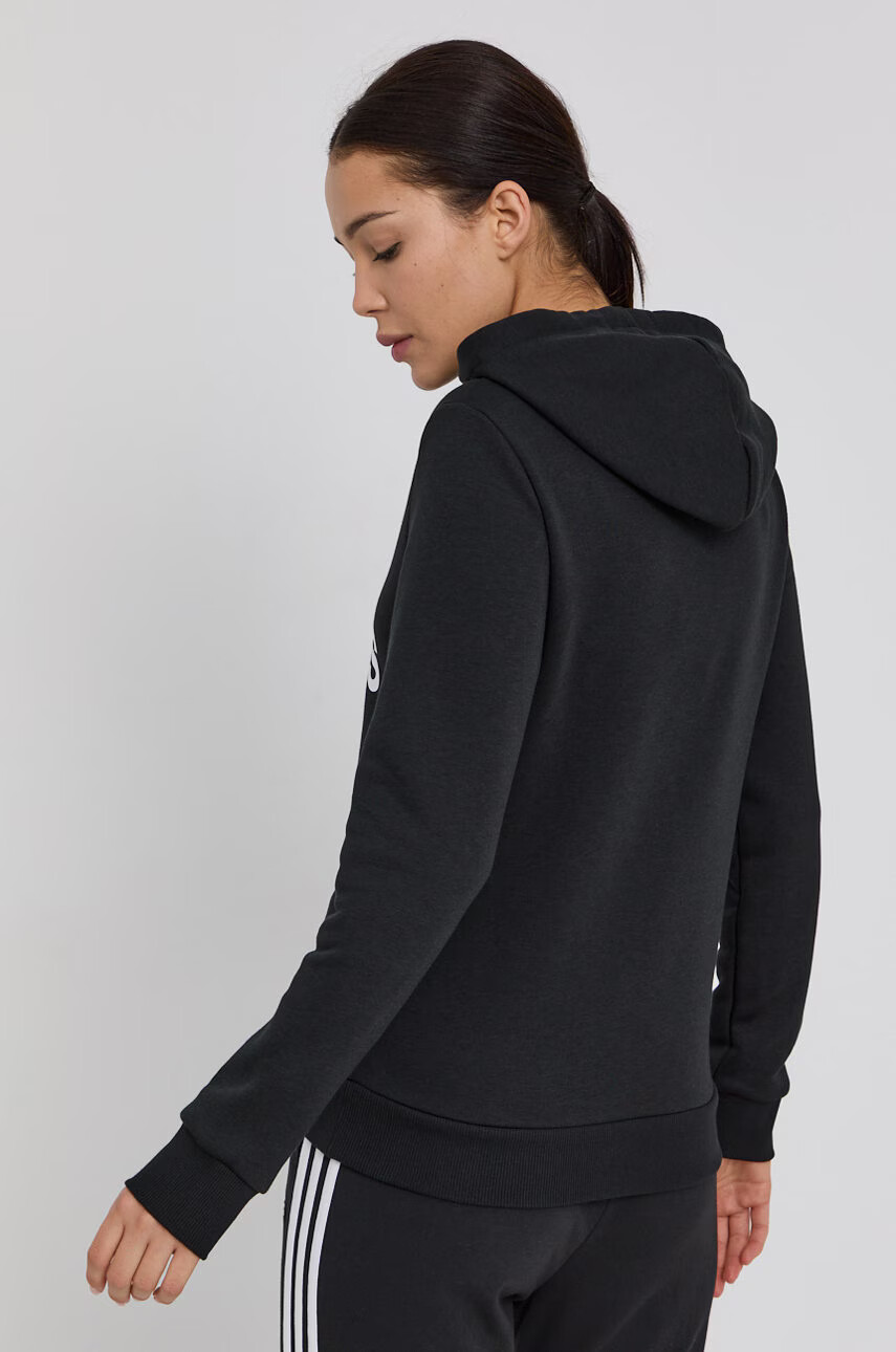 adidas Суичър GL0653 дамски в черно с принт - Pepit.bg