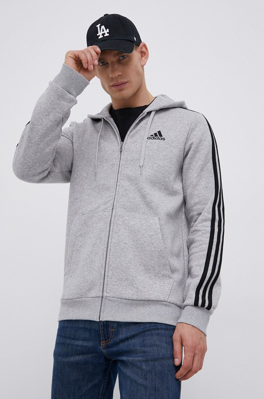 adidas Суичър HB0041 мъжки в сиво с апликация - Pepit.bg