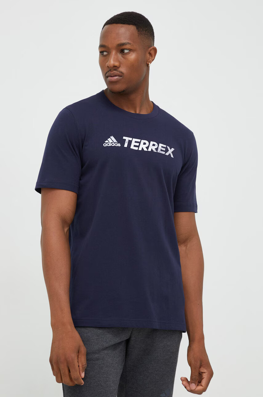 adidas TERREX Тениска Classic Logo в тъмносиньо с принт - Pepit.bg