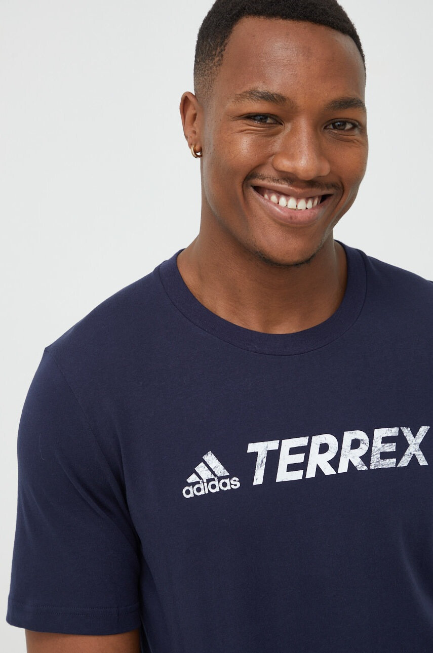 adidas TERREX Тениска Classic Logo в тъмносиньо с принт - Pepit.bg