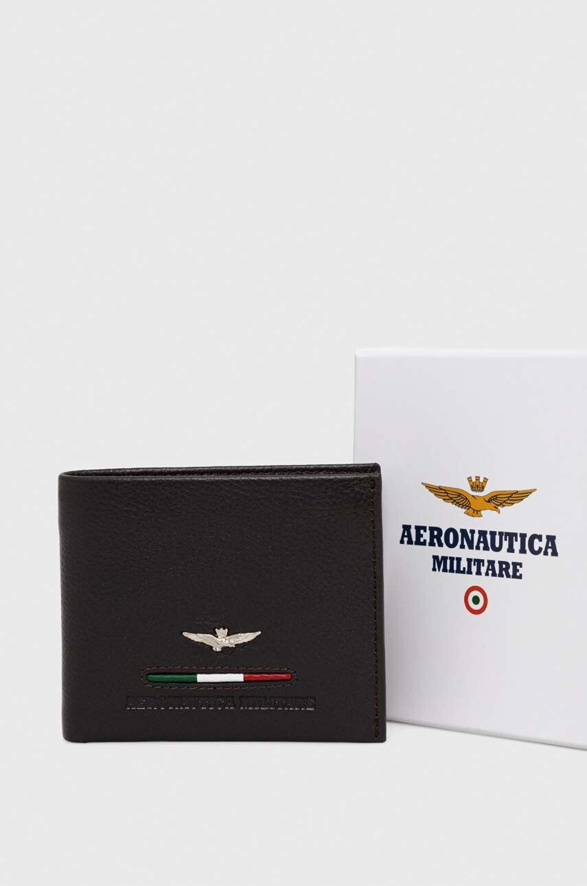 Aeronautica Militare Кожен портфейл мъжки в кафяво - Pepit.bg