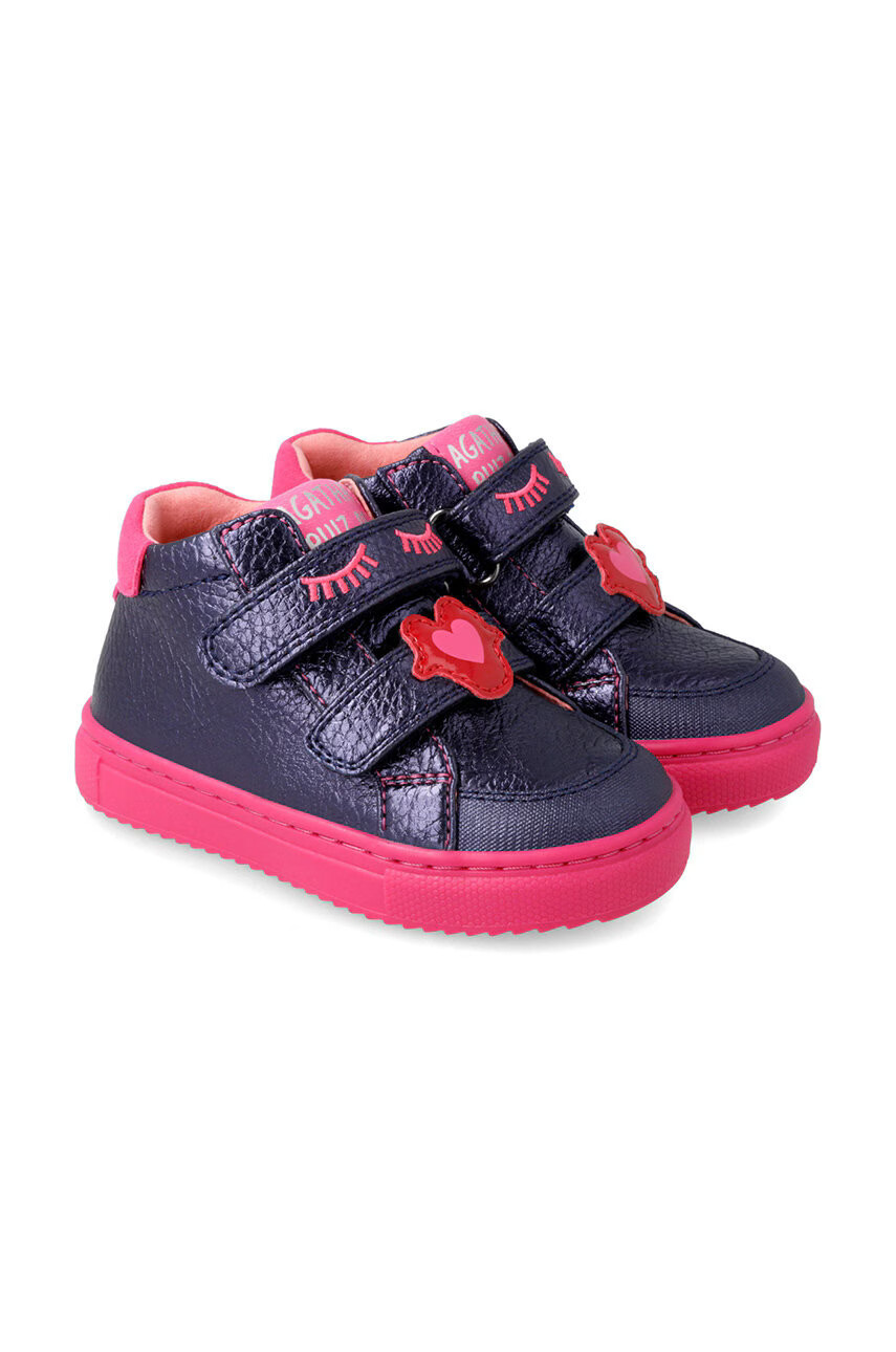 Agatha Ruiz de la Prada Детски кожени маратонки в тъмносиньо - Pepit.bg