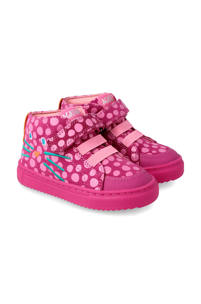 Agatha Ruiz de la Prada Детски кожени маратонки в розово - Pepit.bg