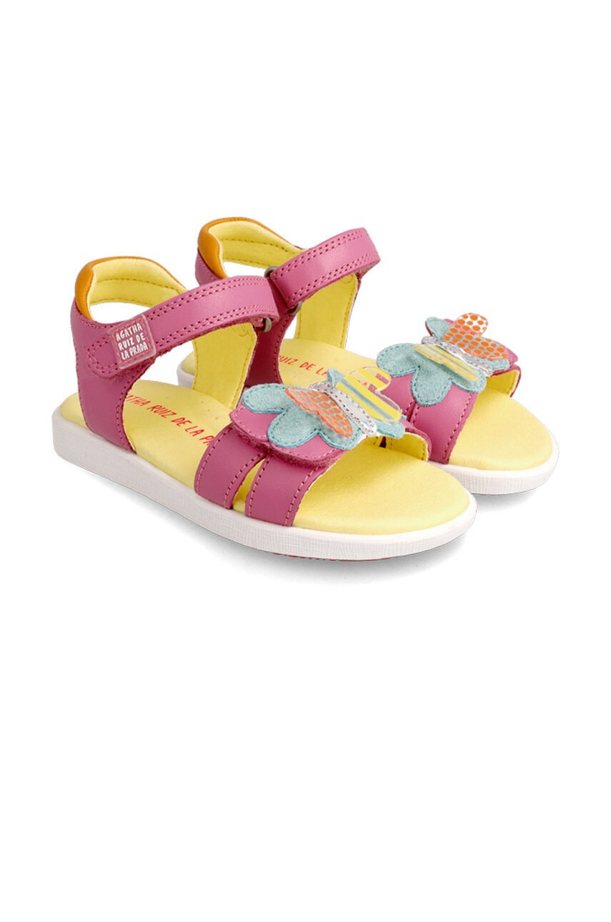 Agatha Ruiz de la Prada Детски сандали от кожа в розово - Pepit.bg
