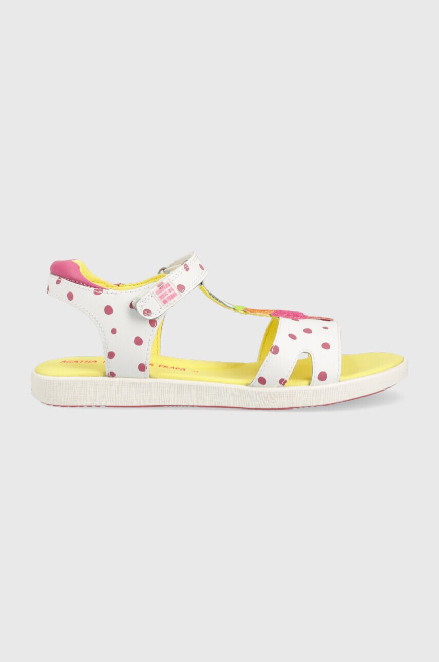 Agatha Ruiz de la Prada Детски сандали от кожа в бяло - Pepit.bg