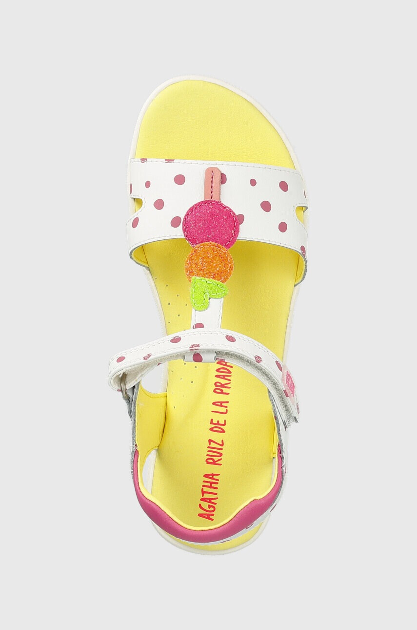 Agatha Ruiz de la Prada Детски сандали от кожа в бяло - Pepit.bg