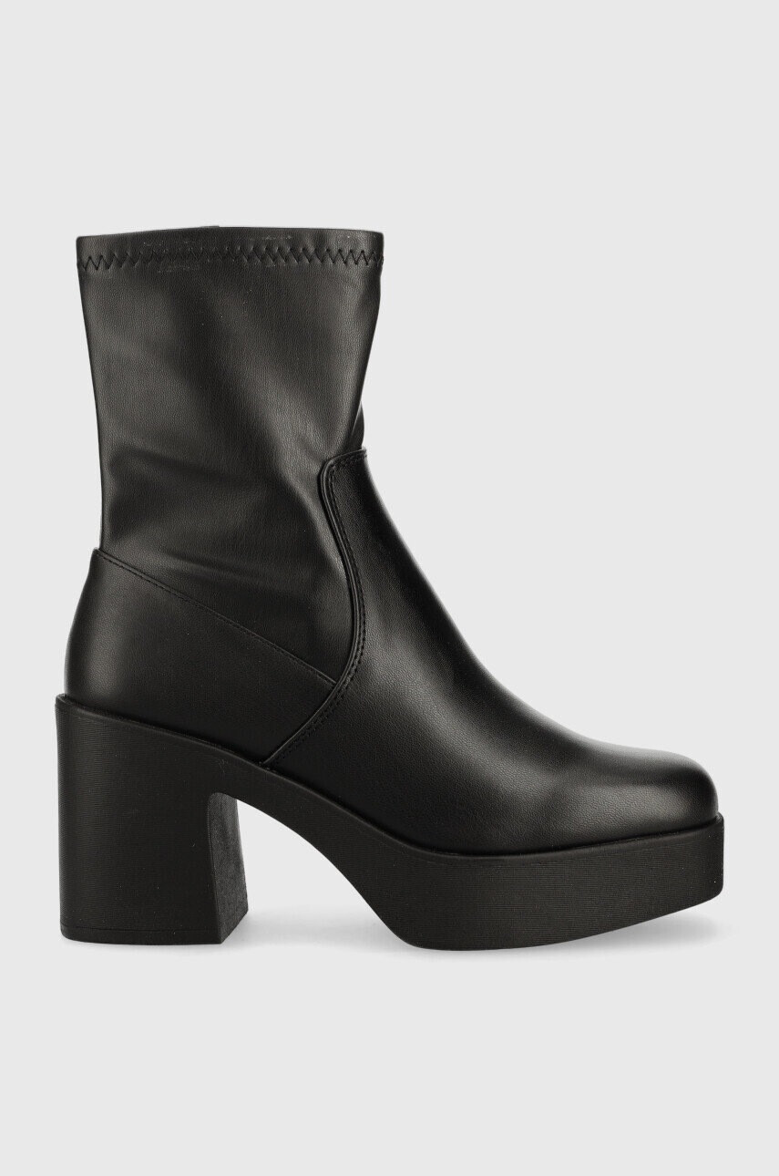 Aldo Боти Upstep в черно с висок ток - Pepit.bg