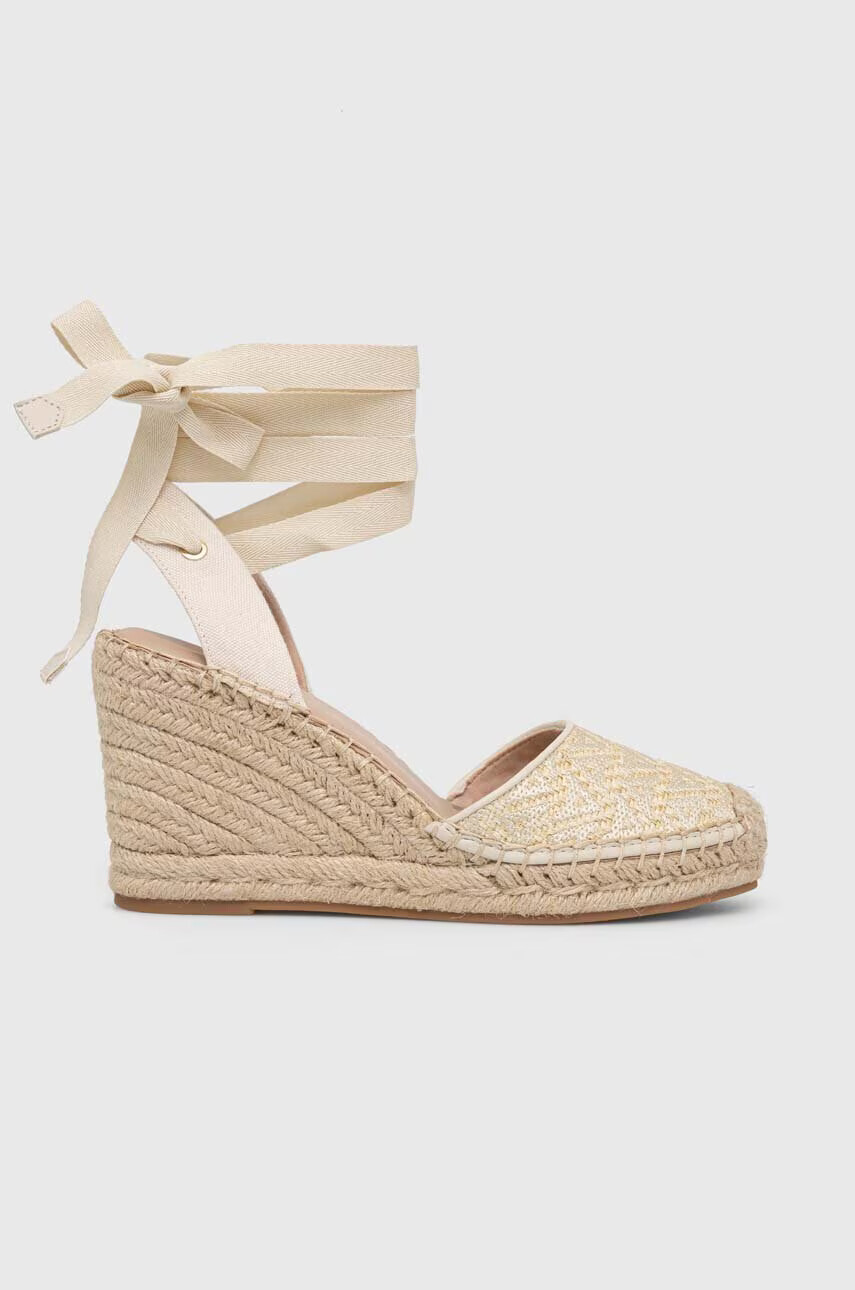 Aldo Сандали Efemina в бежово със скосена платформа - Pepit.bg