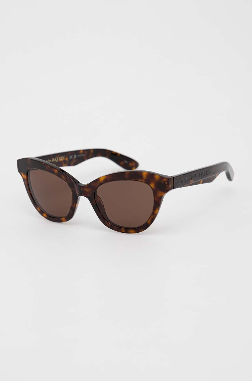 Alexander McQueen Слънчеви очила AM0391S в кафяво - Pepit.bg
