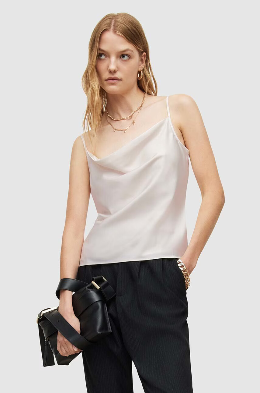 AllSaints Блуза в червено с изчистен дизайн - Pepit.bg