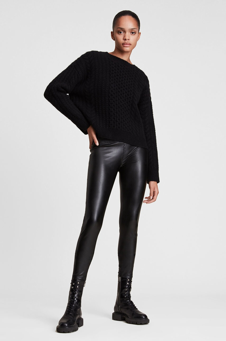 AllSaints Клин дамски в черно с изчистен дизайн - Pepit.bg