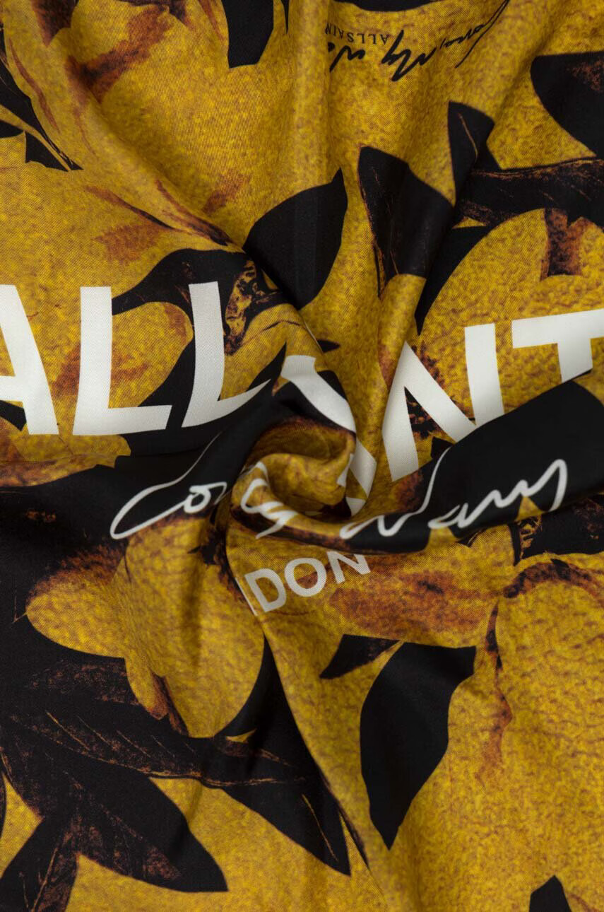 AllSaints Копринено шалче в жълто с десен - Pepit.bg