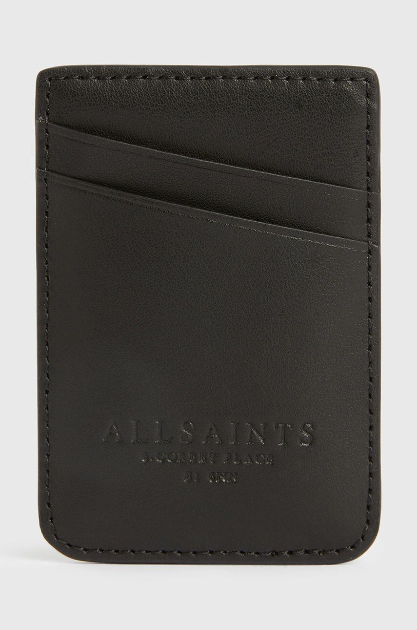 AllSaints Кожен калъф за карти в черно - Pepit.bg