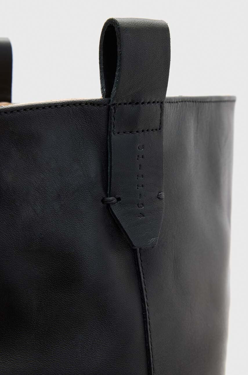 AllSaints Кожени ботуши Mindy в черно с равна подметка - Pepit.bg