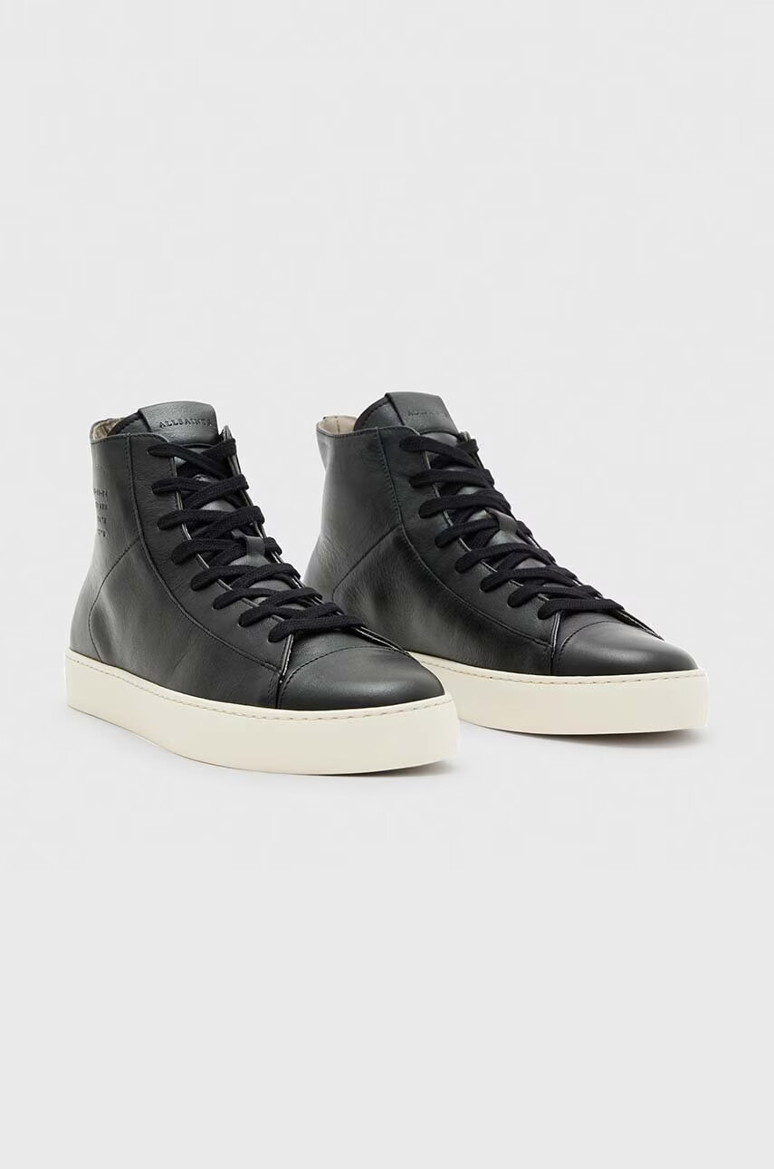 AllSaints Кожени кецове Slone High Top в черно - Pepit.bg