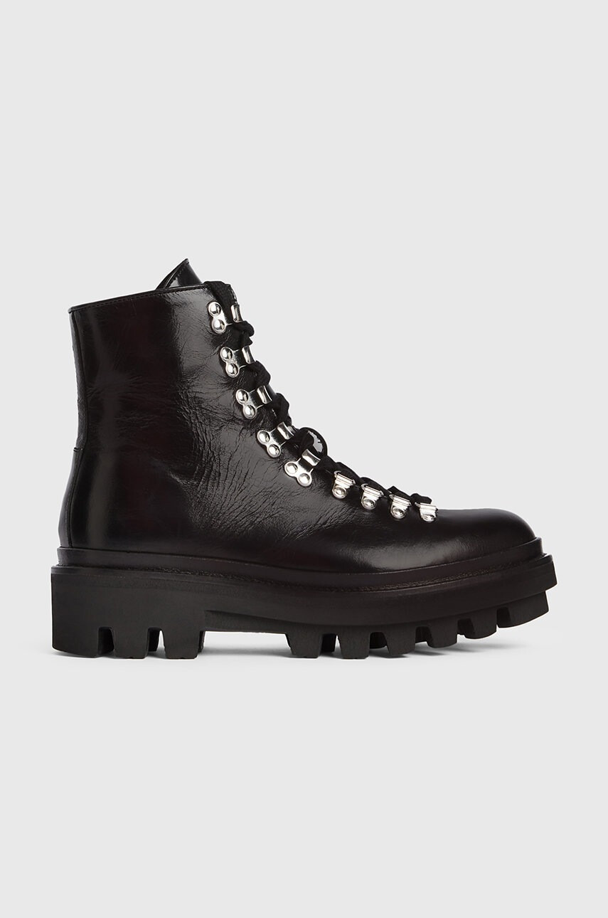 AllSaints Кожени кубинки Wanda в черно с платформа - Pepit.bg