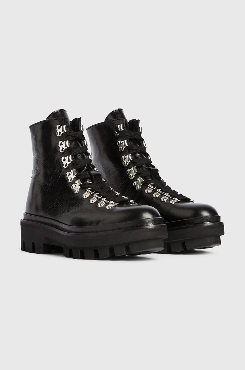 AllSaints Кожени кубинки Wanda в черно с платформа - Pepit.bg
