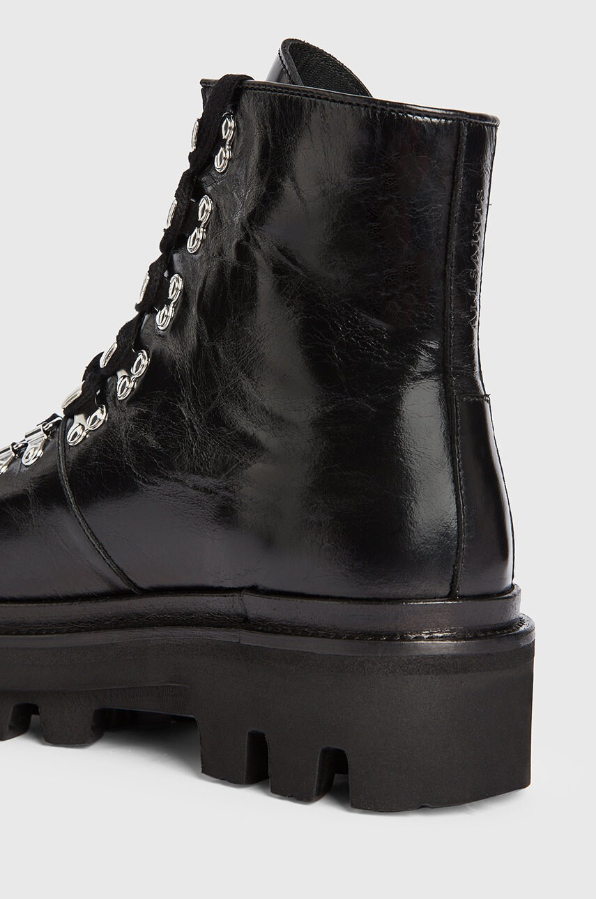 AllSaints Кожени кубинки Wanda в черно с платформа - Pepit.bg