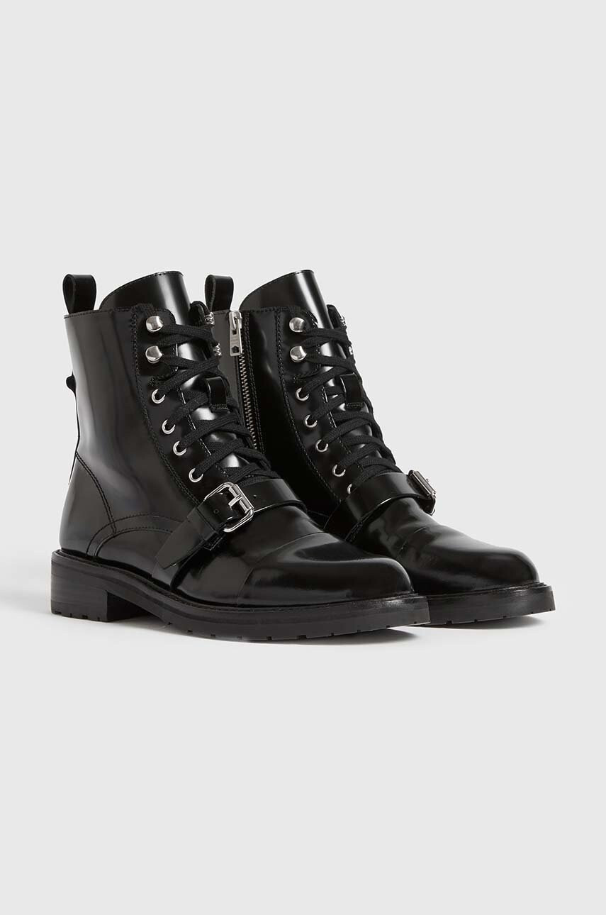 AllSaints Кожени кубинки Donita в черно с платформа - Pepit.bg