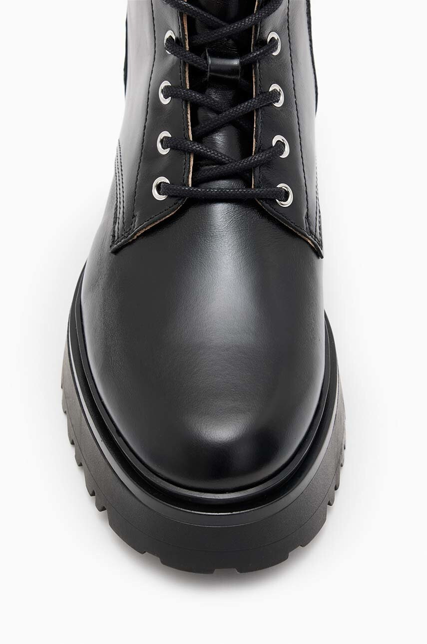 AllSaints Кожени кубинки Flint в черно с платформа - Pepit.bg