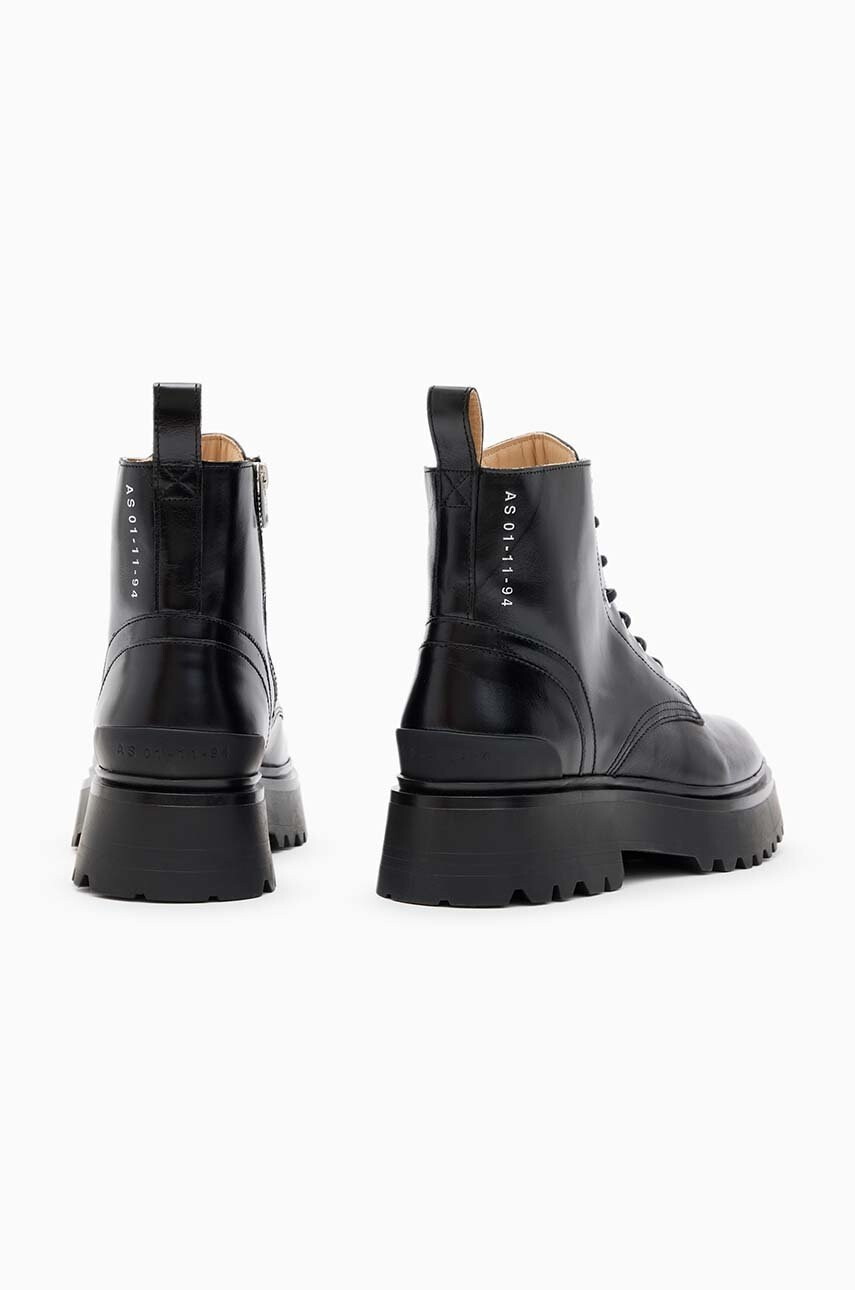 AllSaints Кожени кубинки Flint в черно с платформа - Pepit.bg