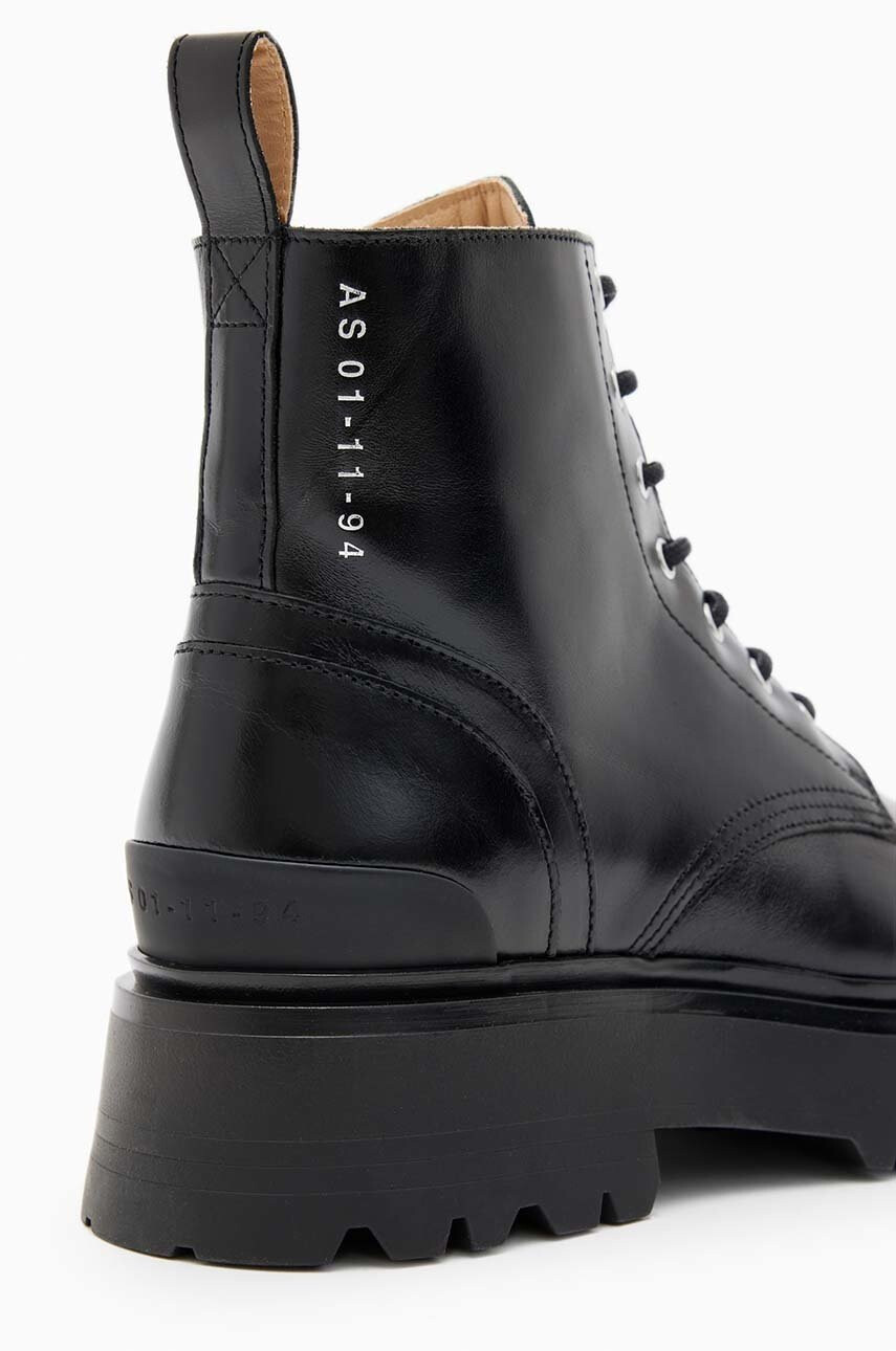 AllSaints Кожени кубинки Flint в черно с платформа - Pepit.bg