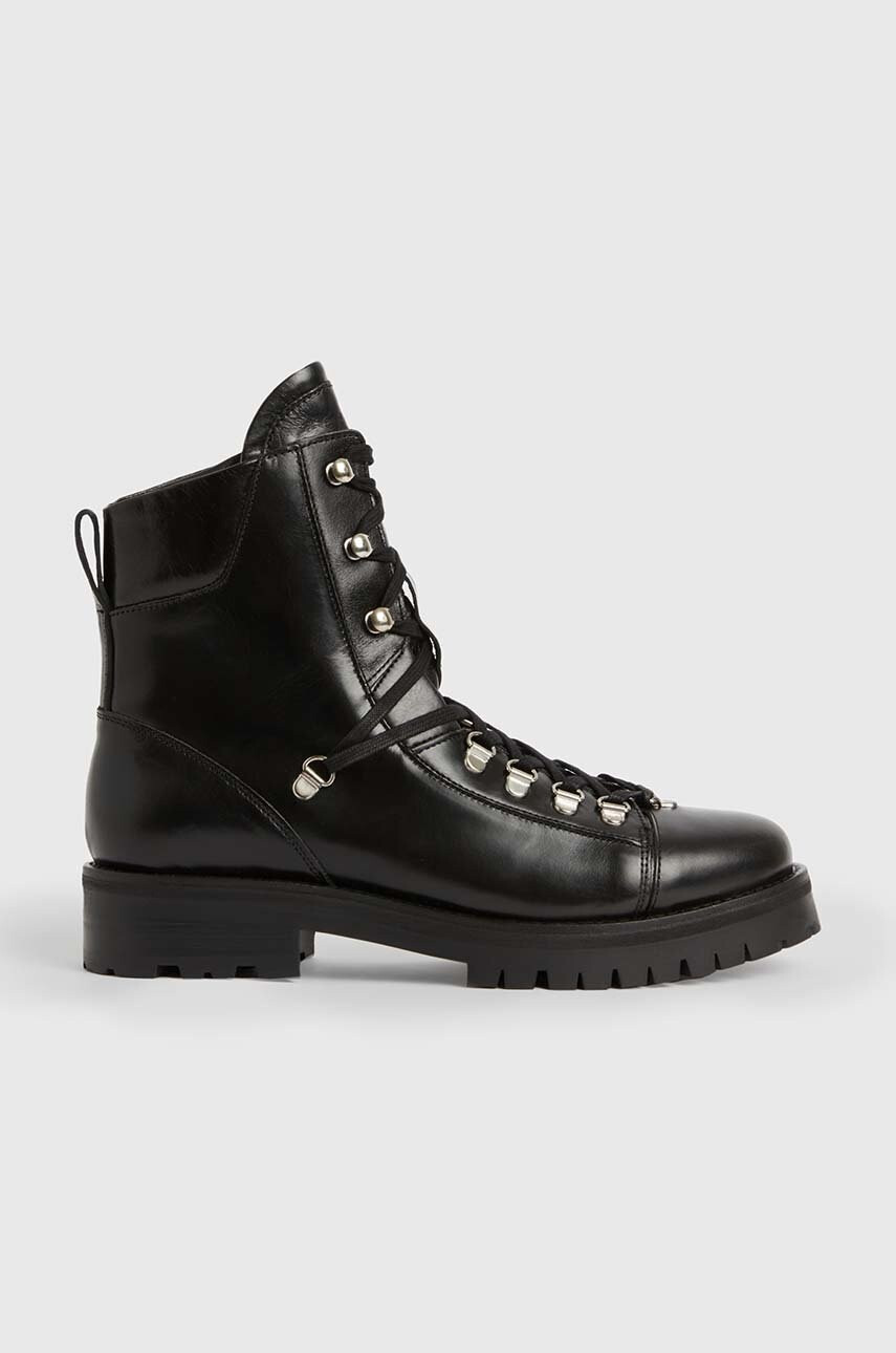 AllSaints Кожени кубинки Franka в черно с платформа - Pepit.bg