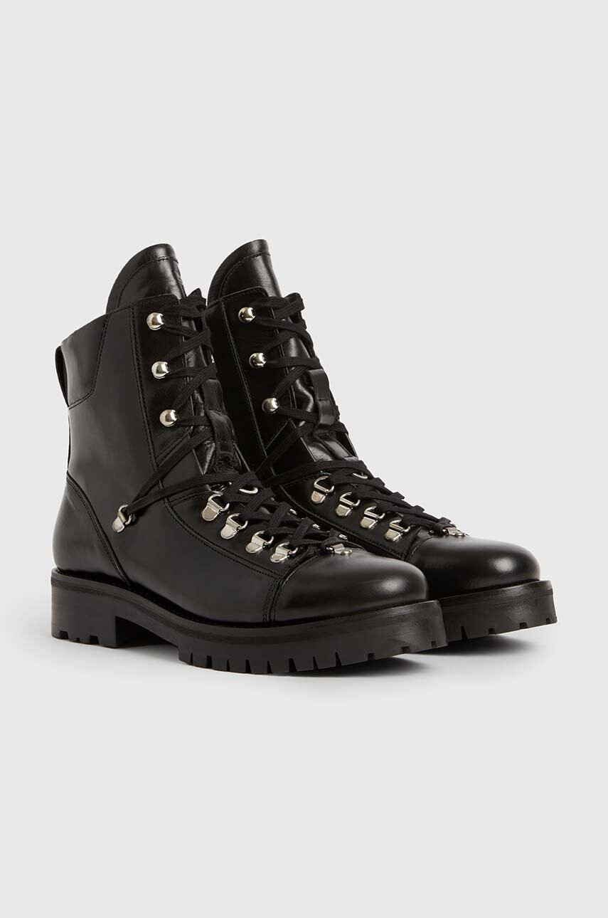 AllSaints Кожени кубинки Franka в черно с платформа - Pepit.bg