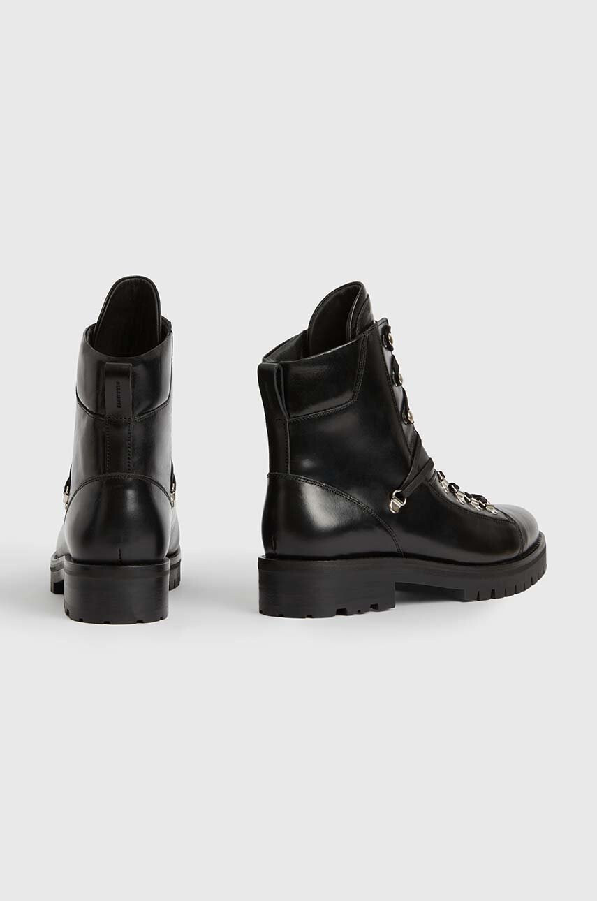 AllSaints Кожени кубинки Franka в черно с платформа - Pepit.bg
