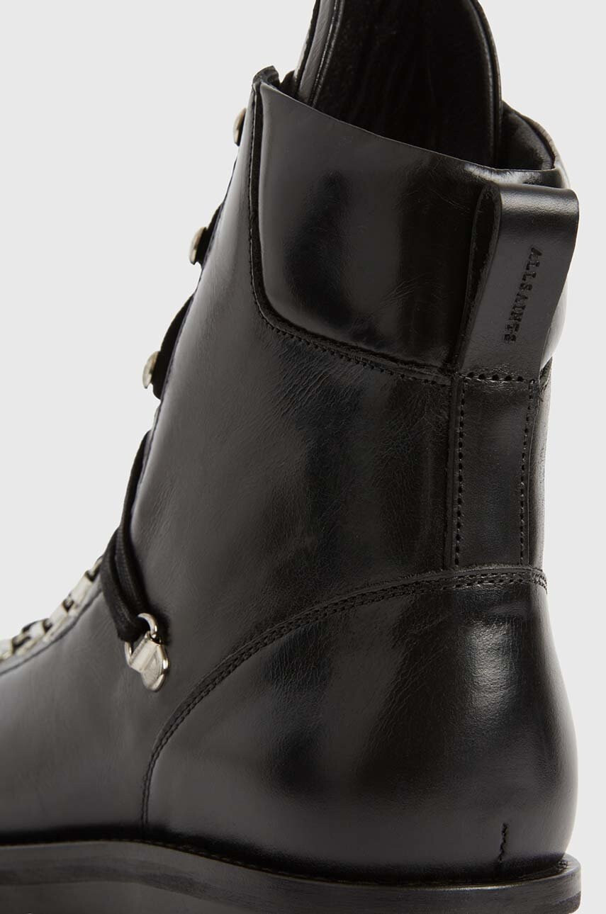 AllSaints Кожени кубинки Franka в черно с платформа - Pepit.bg