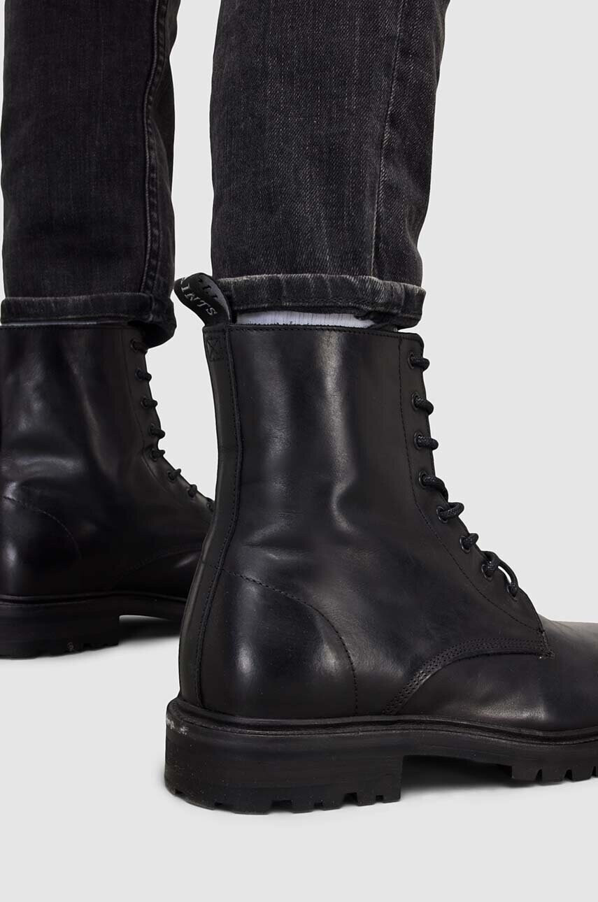 AllSaints Кожени кубинки Tobias в черно - Pepit.bg