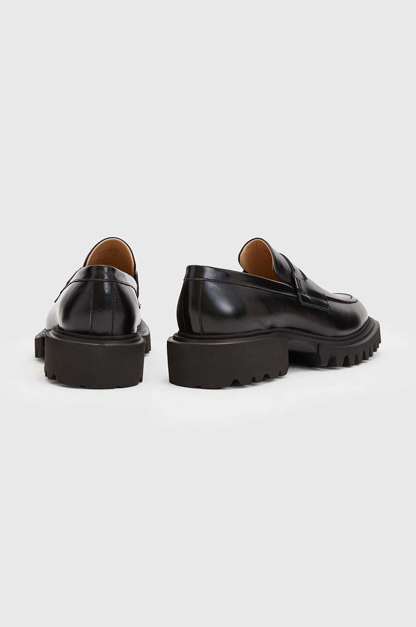 AllSaints Кожени мокасини Lola Loafer в черно с платформа - Pepit.bg
