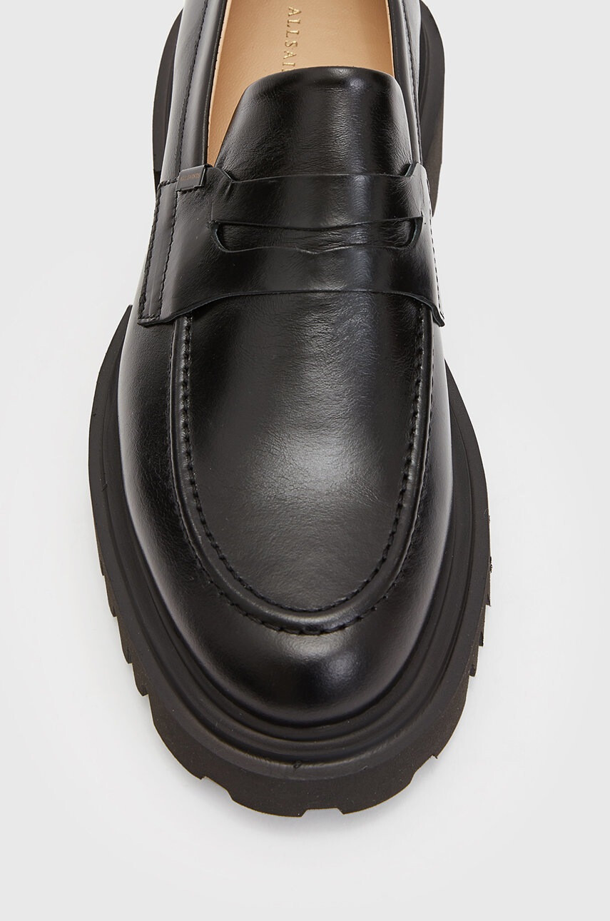 AllSaints Кожени мокасини Lola Loafer в черно с платформа - Pepit.bg