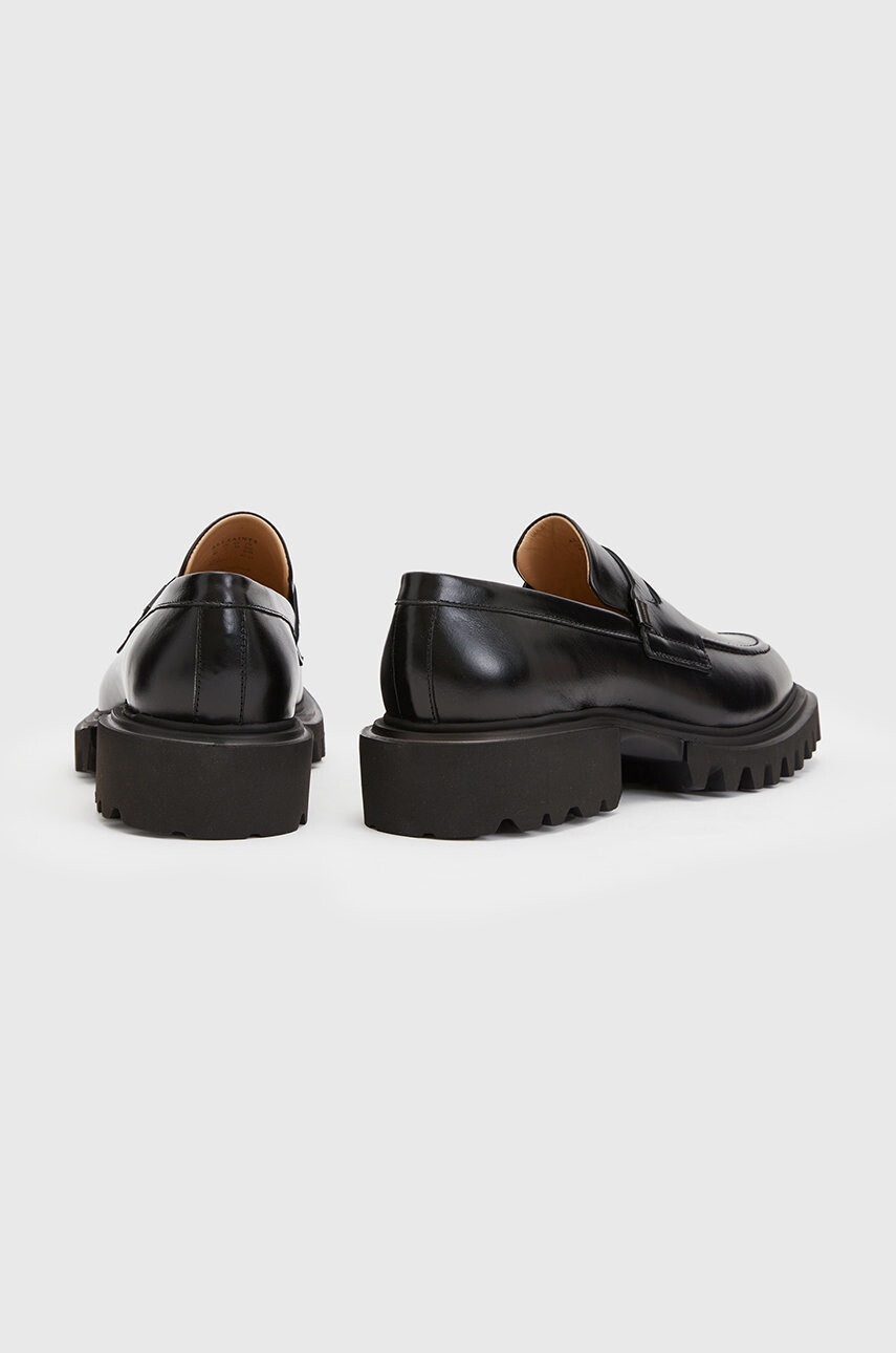 AllSaints Кожени мокасини Lola Loafer в черно с платформа - Pepit.bg