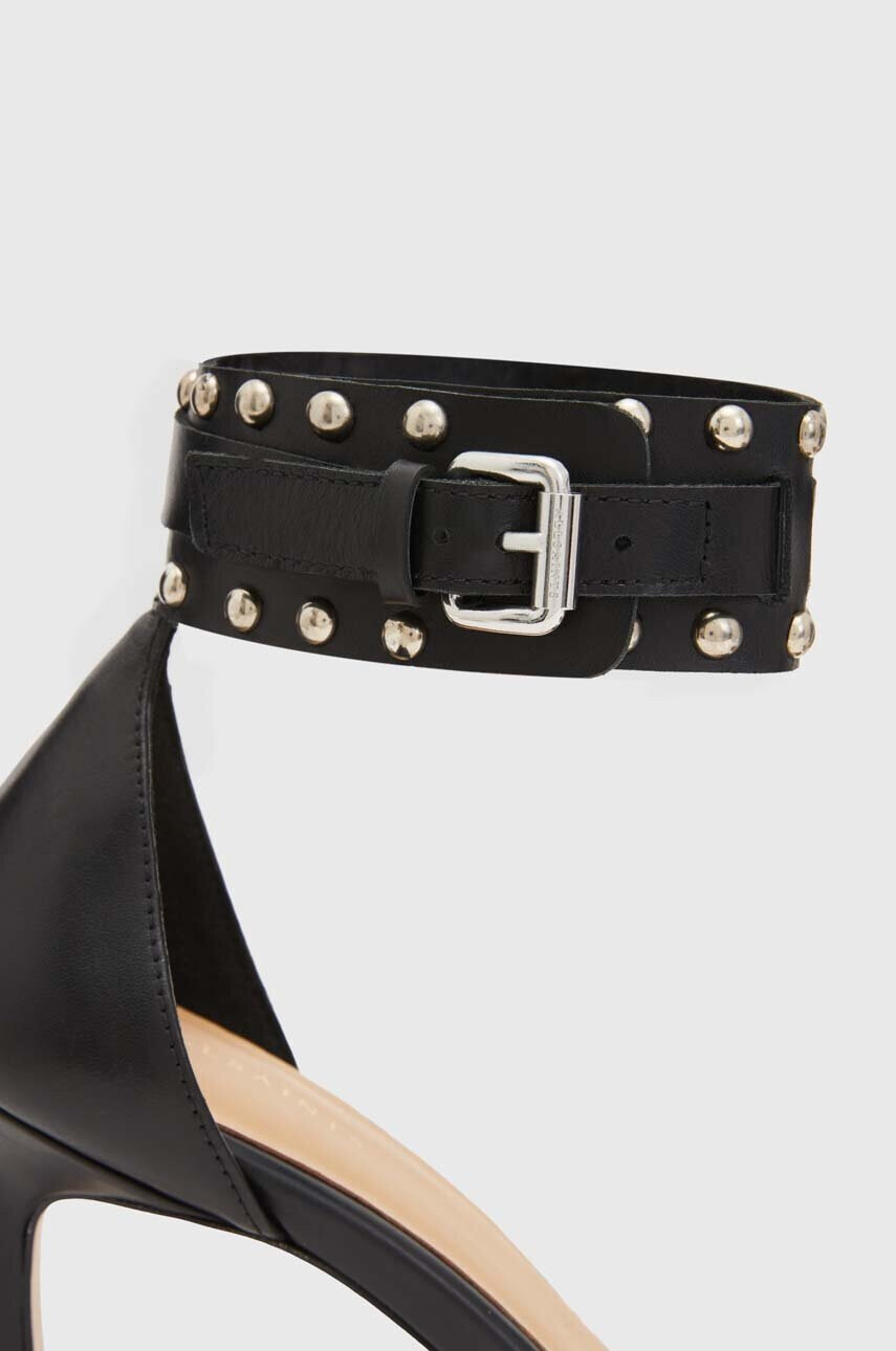 AllSaints Кожени сандали ALMA в черно с тънък ток WF027Z - Pepit.bg