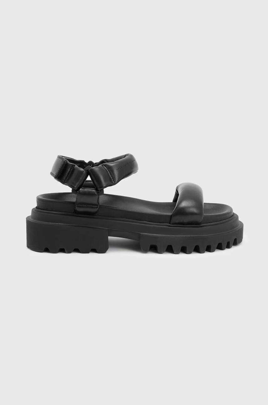 AllSaints Кожени сандали Helium в черно с платформа WF612Y - Pepit.bg