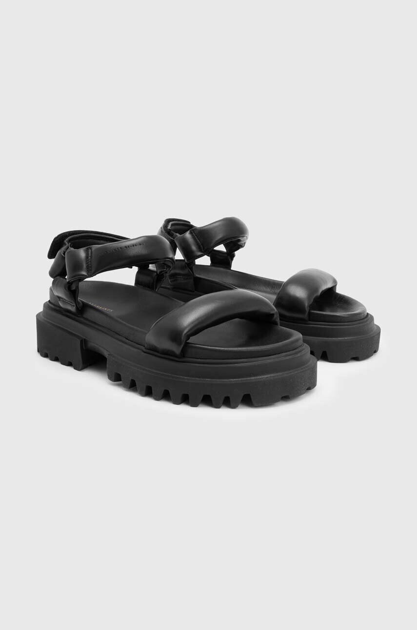 AllSaints Кожени сандали Helium в черно с платформа WF612Y - Pepit.bg
