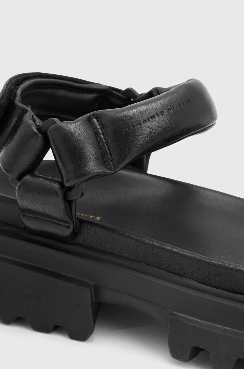 AllSaints Кожени сандали Helium в черно с платформа WF612Y - Pepit.bg