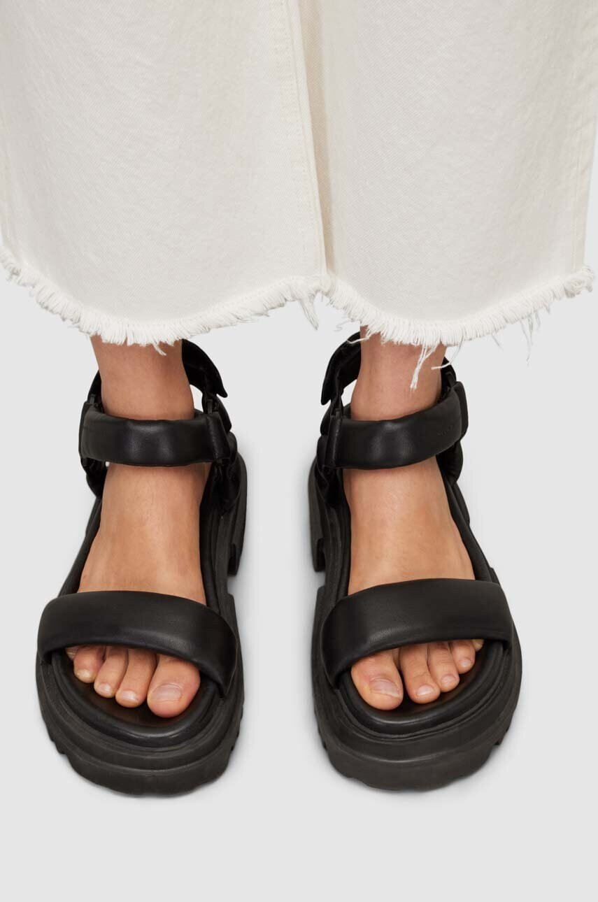 AllSaints Кожени сандали Helium в черно с платформа WF612Y - Pepit.bg