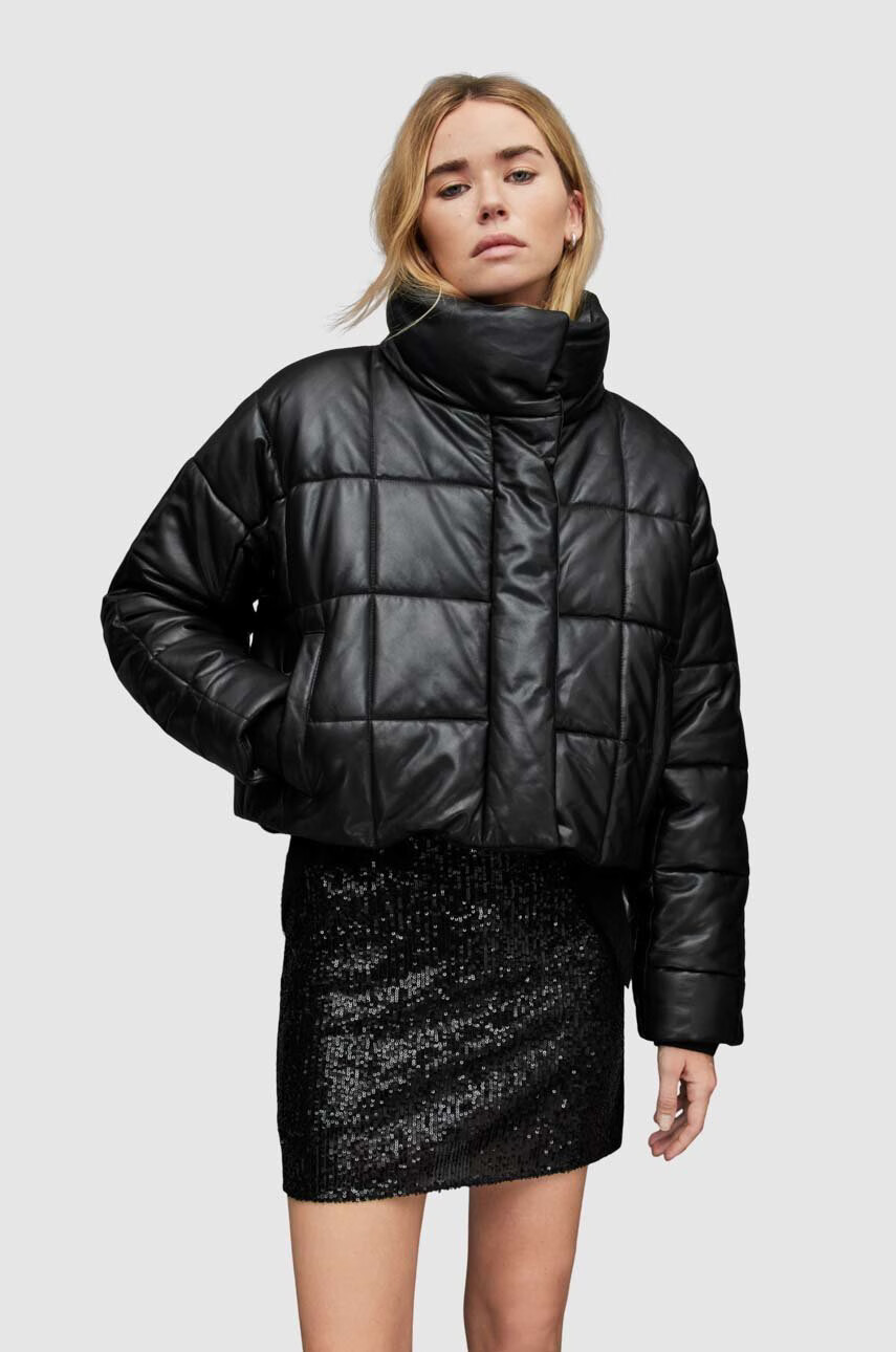AllSaints Koжено яке в черно със зимна изолация - Pepit.bg