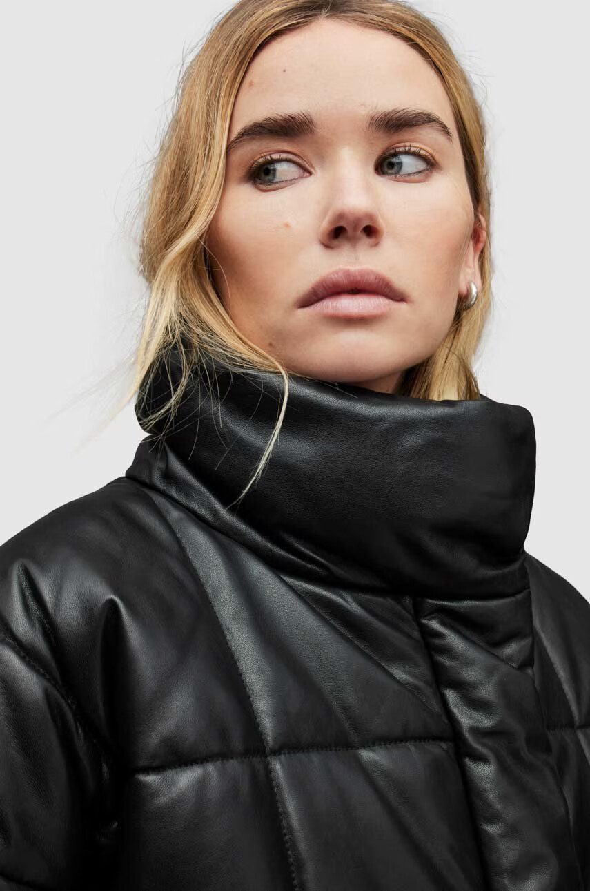 AllSaints Koжено яке в черно със зимна изолация - Pepit.bg