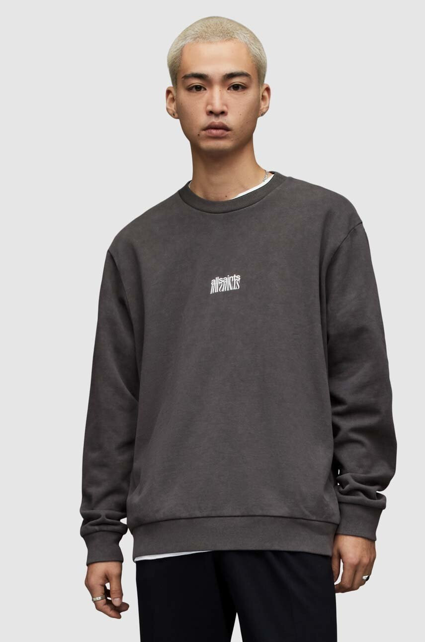 AllSaints Памучен суичър в черно с принт - Pepit.bg