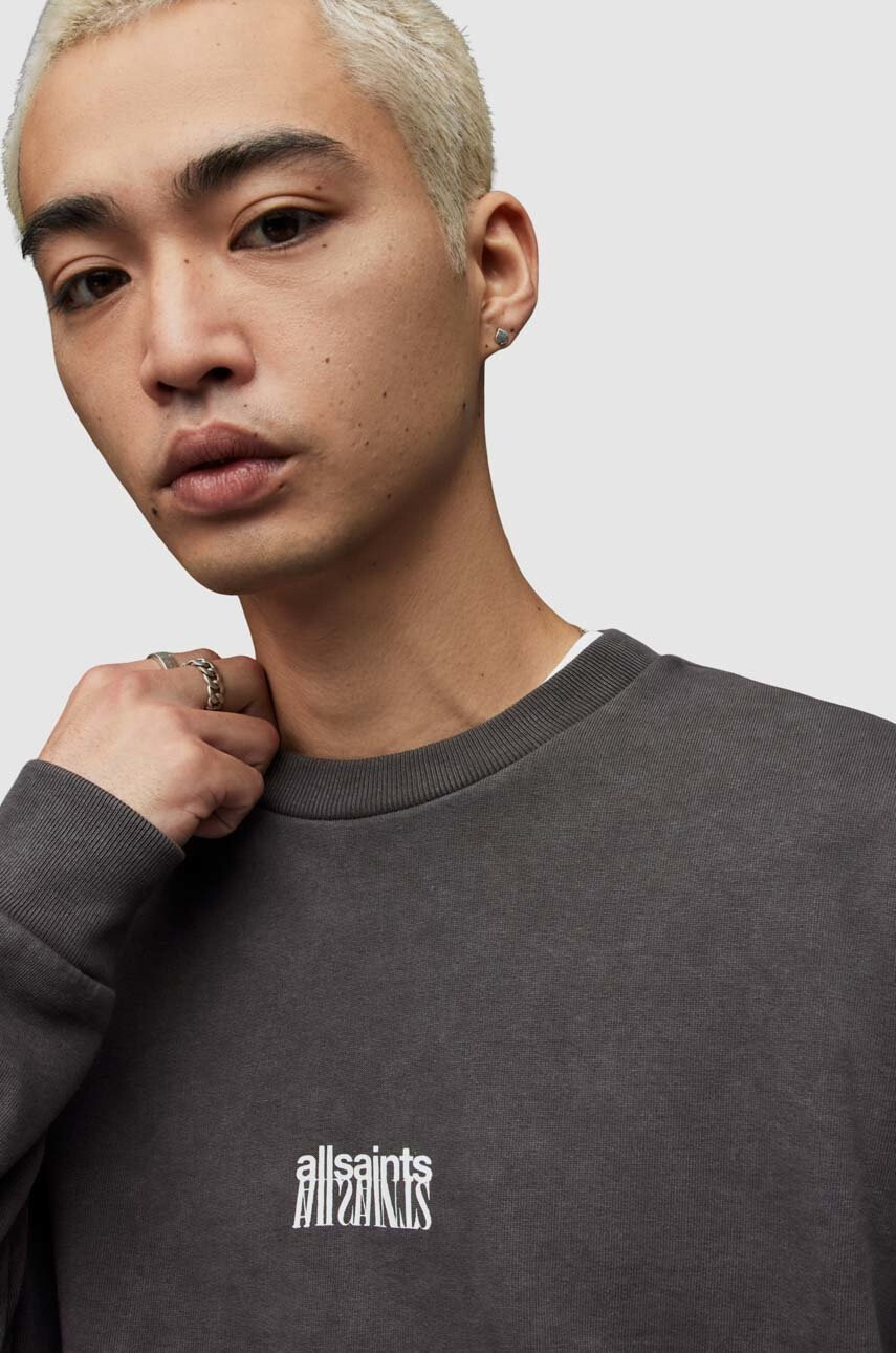 AllSaints Памучен суичър в черно с принт - Pepit.bg