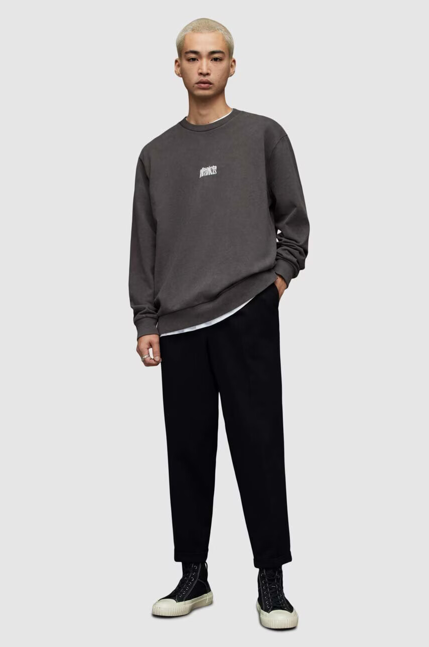 AllSaints Памучен суичър в черно с принт - Pepit.bg