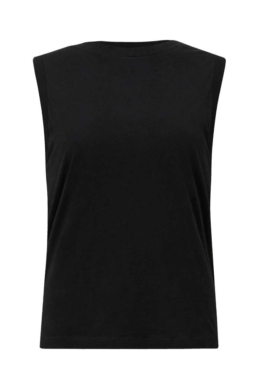 AllSaints Памучен топ в черно - Pepit.bg