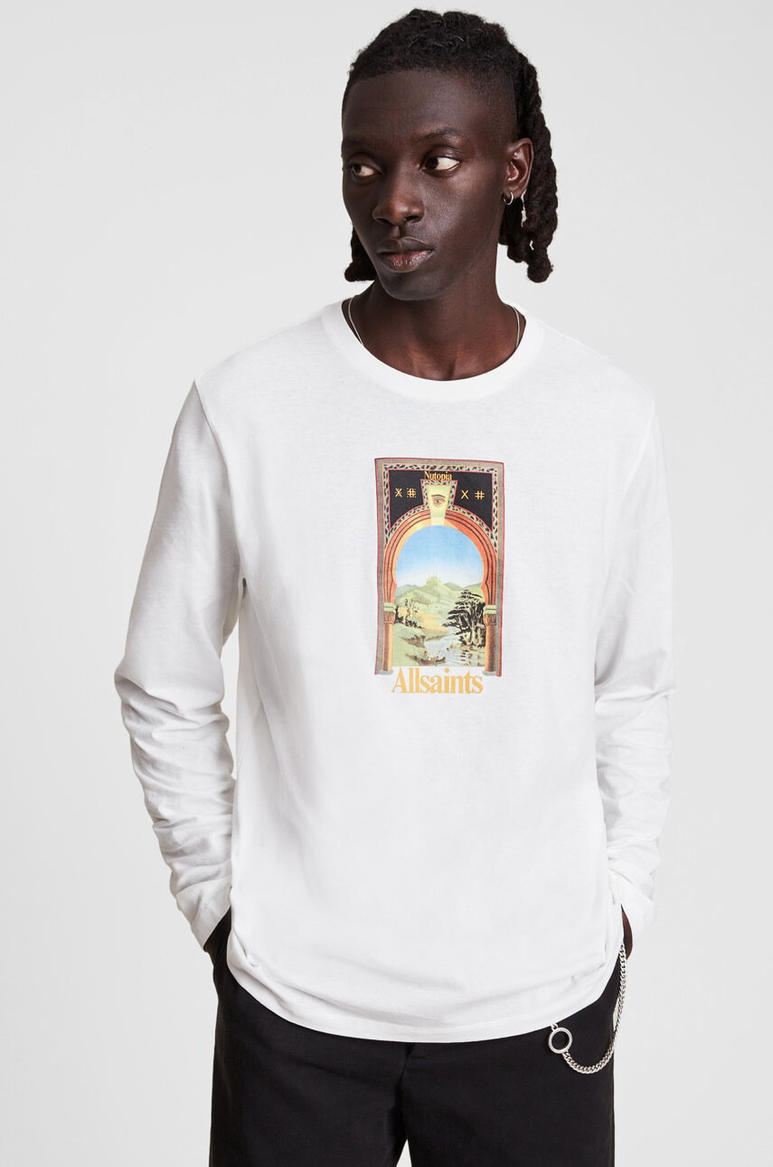 AllSaints Памучна блуза с дълги ръкави - Pepit.bg