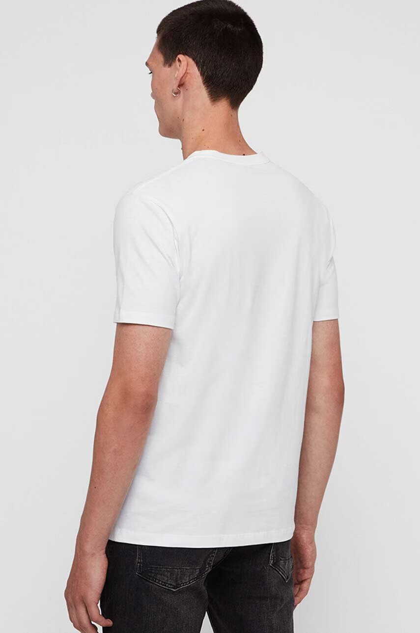 AllSaints Памучна тениска в бяло с изчистен дизайн - Pepit.bg