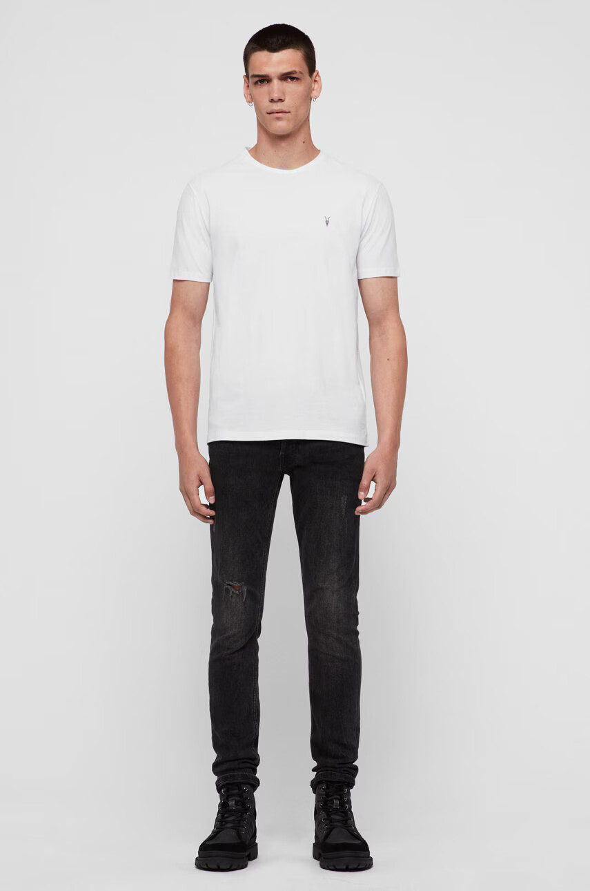 AllSaints Памучна тениска в бяло с изчистен дизайн - Pepit.bg