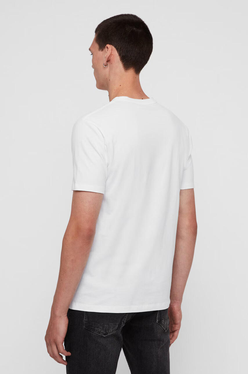 AllSaints Памучна тениска в бяло с изчистен дизайн - Pepit.bg