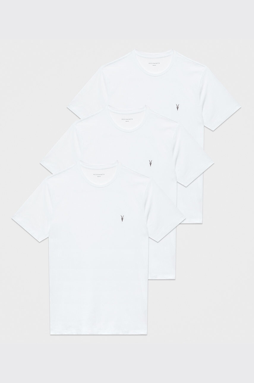 AllSaints Памучна тениска в бяло с изчистен дизайн - Pepit.bg